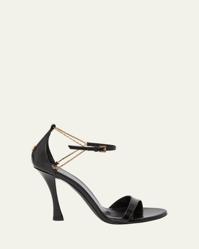 Liquid 4G Leather Ankle-Strap Sandals